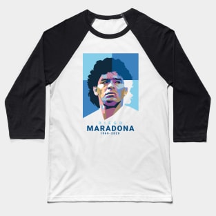 Diego Maradona Pop Art Portrait Baseball T-Shirt